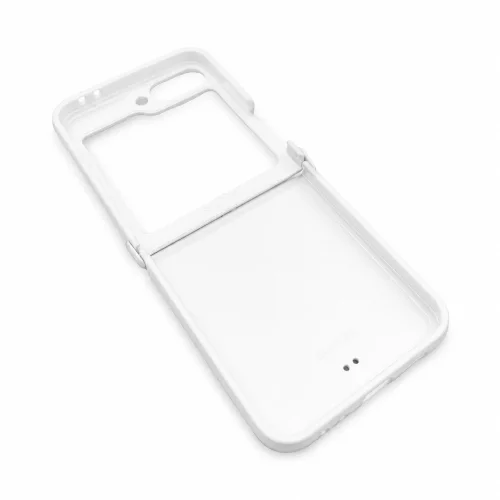 D75 Калъф с камъни за Samsung Z Flip 6 от 2 части – Бял