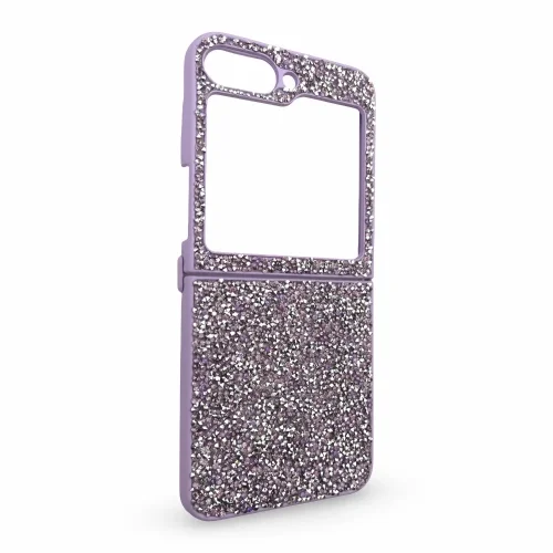 D75 Калъф с камъни за Samsung Z Flip 6 от 2 части – Лилав