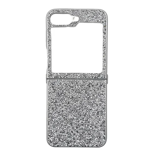 D75 Калъф с камъни за Samsung Z Flip 6 от 2 части – Светло Сив