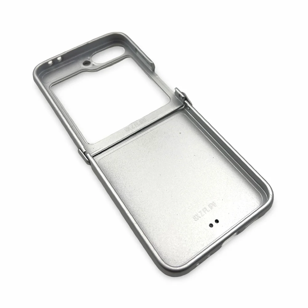 D75 Калъф с камъни за Samsung Z Flip 7 от 2 части – Светло Сив