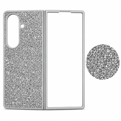 D75 Калъф с камъни за Samsung Z Fold 7 от 2 части – Сив