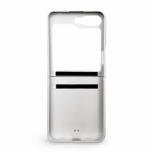 D80 Калъф с камъни за Samsung Z Flip 7 от 2 части – Бял