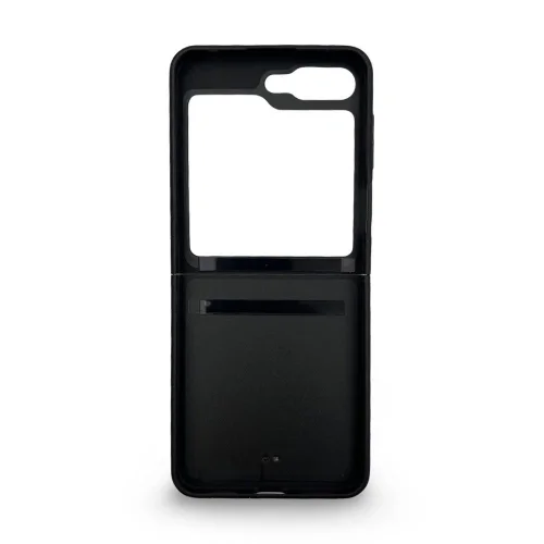 D80 Калъф с камъни за Samsung Z Flip 7 от 2 части – Черен