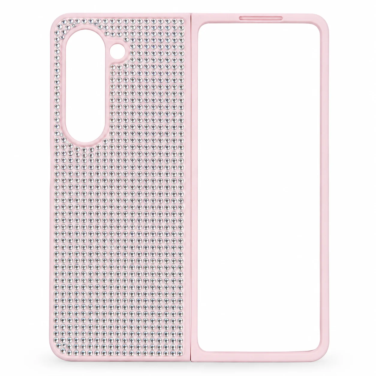 D80 Калъф с камъни за Samsung Z Fold 6 от 2 части – Розов