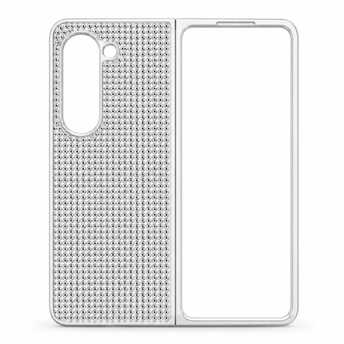 D80 Калъф с камъни за Samsung Z Fold 7 от 2 части – Сив