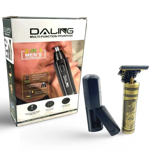 DALING DL-126 Тример за брада и коса + акумулаторен комплект тример за нос