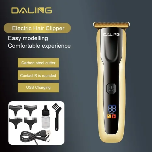 DALING DL-1557 Акумулаторен тример за мъже + LED LCD, професионална машинка за подстригване, 2600mAh