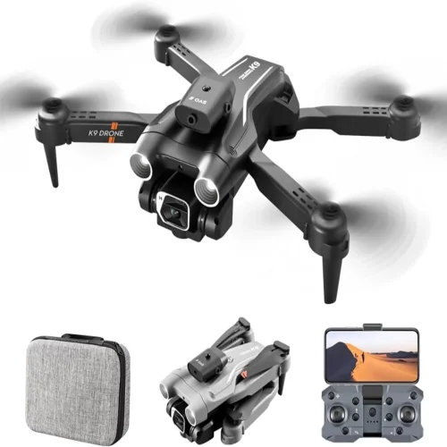 Дрон K9 Aerial Drone 4K HD GPS с 3 лещи сгъваем с калъф за носене и 2 батерии