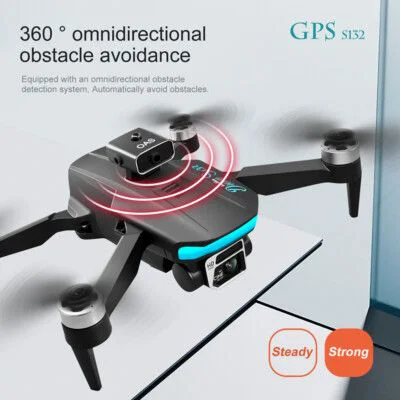 Дрон S132 Aerial Drone 4K HD GPS с 3 лещи сгъваем с калъф за носене и 1 батерия