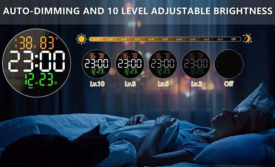 DS-6630 Дигитален цветен LED часовник / Аларма – Черен
