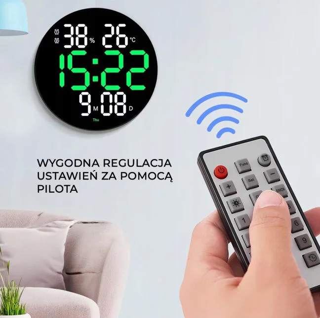 DS-6630 Дигитален цветен LED часовник / Аларма – Черен