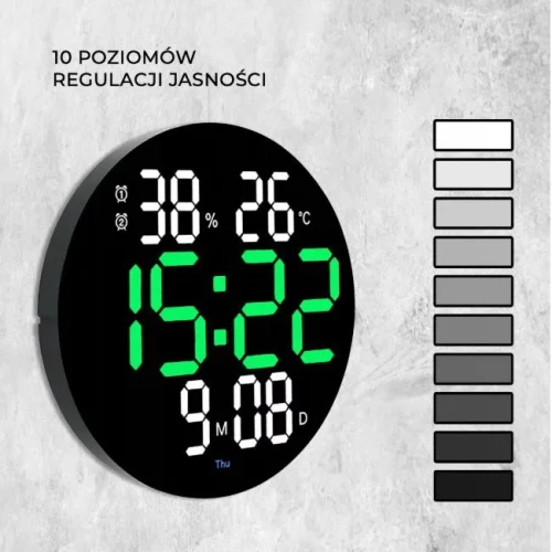 DS-6630 Дигитален цветен LED часовник / Аларма – Черен
