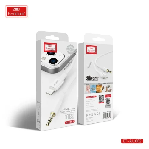 EARLDOM AUX62 Lightning към 3.5MM AUX преобразуващ кабел с дължина 1 метър