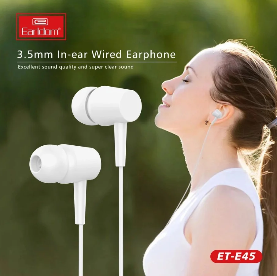 EARLDOM E45 слушалки с 3.5mm жак – Черен