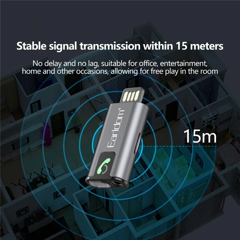 EARLDOM ET-BR12 Bluetooth 5.3 Аудио Ресийвър с AUX, TF и USB – Безжично Свързване и Възпроизвеждане