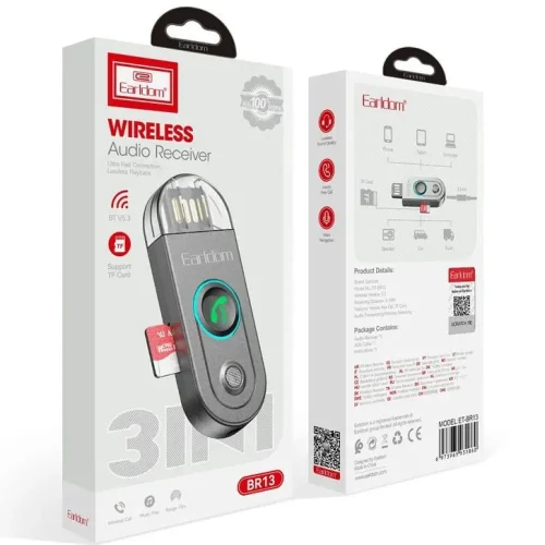 EARLDOM ET-BR13 Bluetooth 5.3 аудио приемник 3.5 mm Aux приемник Стерео Говорете