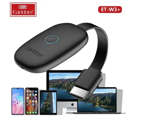 Earldom ET-W3 + – 4K Безжичен HDMI Дисплей Dongle (2.4G/5G Wi-Fi) – Screen Mirroring за Phone / Tablet / Laptop