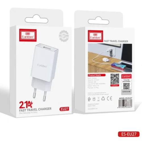 EARLDOM EU27 Адаптер с 1изх. USB 2.1A
