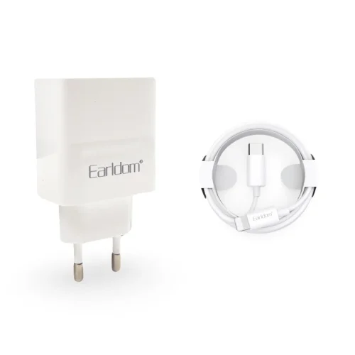 EARLDOM EU32 38W зарядно с 2 изх. USB-C + USB и кабел Type-C към Lightning