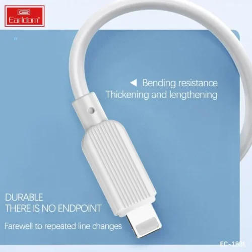 EARLDOM кабел EC183L 2.4A USB към Lightning (1M) – Бял