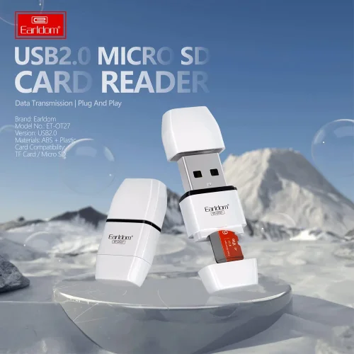 EARLDOM Картов четец Earldom OT27, USB 2.0, поддръжка до 256GB, компактен и съвместим с всички ОС