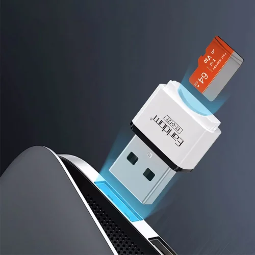 EARLDOM Картов четец Earldom OT27, USB 2.0, поддръжка до 256GB, компактен и съвместим с всички ОС