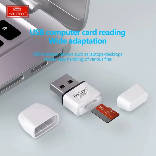 EARLDOM Картов четец Earldom OT27, USB 2.0, поддръжка до 256GB, компактен и съвместим с всички ОС