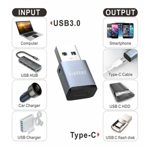 EARLDOM OT61 Преходник от Type – C към USB 3.0