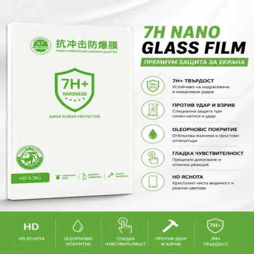 EP 7H Nano Glass Film фолио за машина 0.33mm дебелина, 7H + Твърдост, HD Прозрачност