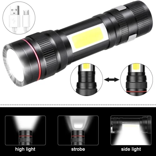 Фенер 520 LED диод + COB светлина