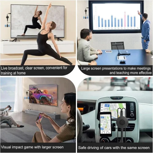 G2 Безжичен HDMI дисплей донгъл 1080P – съвместим с iOS, Android, Windows, Mac – прехвърляне на екрана към телевизор или проектор