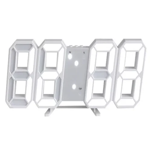 GH8018 Дигитален светещ в БЯЛО LED часовник / Аларма