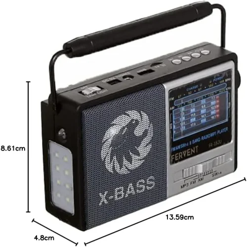 Golon FR-182U Преносимо радио с висока чувствителност, AM/FM/SW, USB, TF и LED фенер