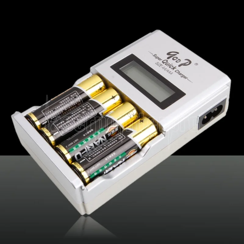 GOOP GD-903 Super Quick Charger с LCD дисплей – Бързо зарядно за AA/AAA Ni-MH/Ni-CD батерии, 1800mA, с интелигентна защита