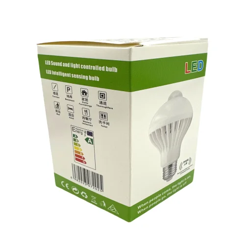 GY-021 5W E27 PIR LED Интелигентна крушка със сензор за движение ВКЛ./ИЗКЛ. 220V 110V