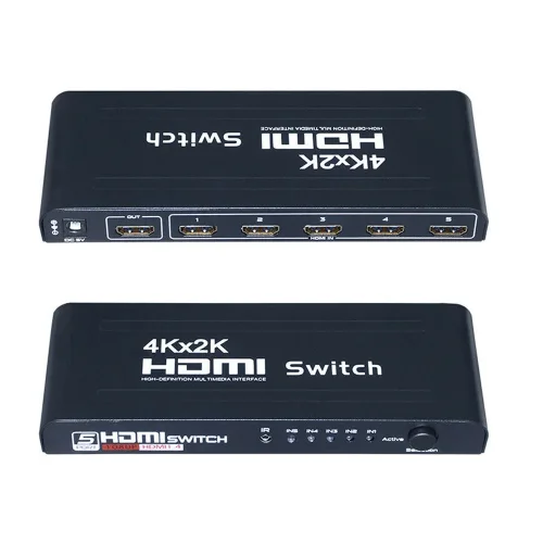 HDMI Сплитер 1 към 5 UHD 4K 60HZ с IR Дистанционно – 5 Входа към 1 Изход, HDMI