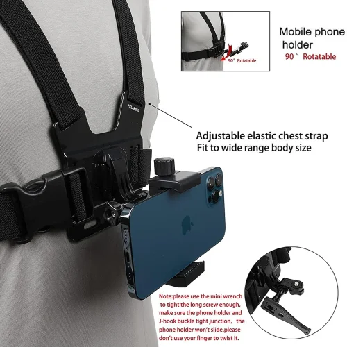 HL-26 Нагръден държач за телефон – Chest Mount Harness за POV заснемане с регулируеми презрамки