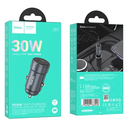 HOCO адаптер 12V Z57 с 2 изходa USB QC3.0 и PD30W