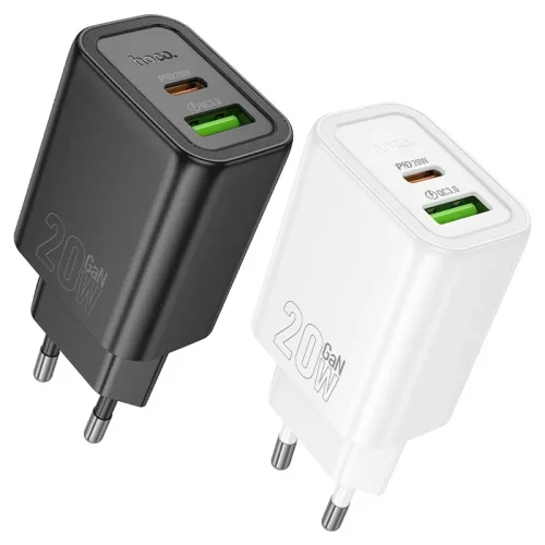 HOCO Адаптер „N61 Gentle“ PD20WUSB-C + QC3.0 18W – Бял
