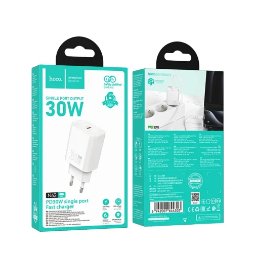 HOCO Адаптер „N62“ USB-C 30W – Бял