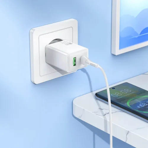 HOCO Адаптер N71 PD30W + QC3.0 – Бял
