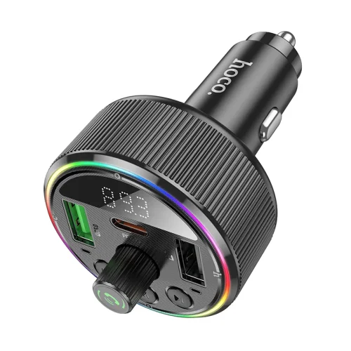 HOCO E82 FM 30W. модулатор трансмитер Запалка (2 USB изхода + 1USB-C, microSD, Bluetooth)