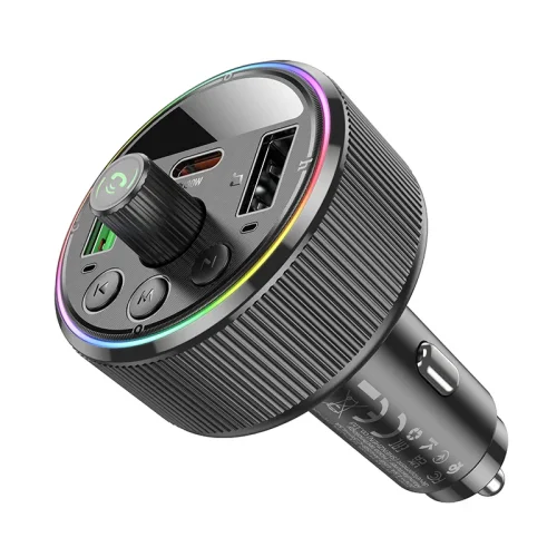 HOCO E82 FM 30W. модулатор трансмитер Запалка (2 USB изхода + 1USB-C, microSD, Bluetooth)