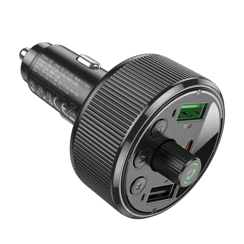 HOCO E82 FM 30W. модулатор трансмитер Запалка (2 USB изхода + 1USB-C, microSD, Bluetooth)