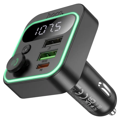 HOCO E85 FM 38W. модулатор трансмитер (2 USB изхода + 1 USB-C, microSD, Bluetooth)