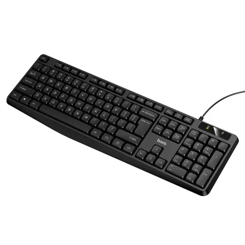 HOCO GM60 Cool Жична клавиатура USB-A – 104 клавиша, Ергономичен дизайн, Черна