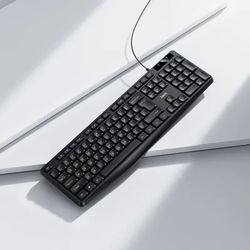 HOCO GM60 Cool Жична клавиатура USB-A – 104 клавиша, Ергономичен дизайн, Черна