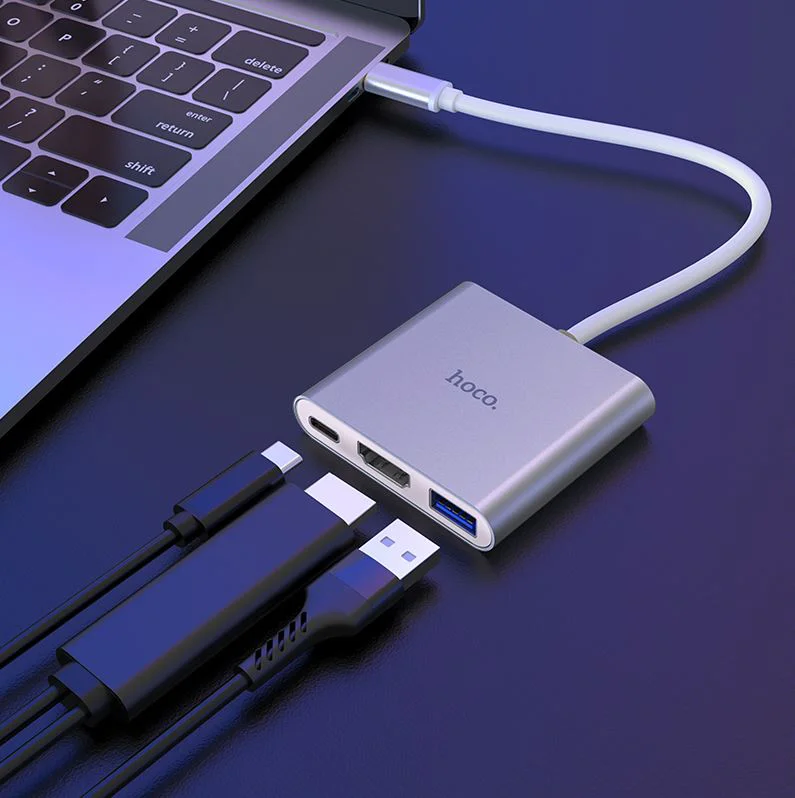 HOCO HB14 Преходник Type-C към HDMI/USB 3.0 /USB-C PD 2.0
