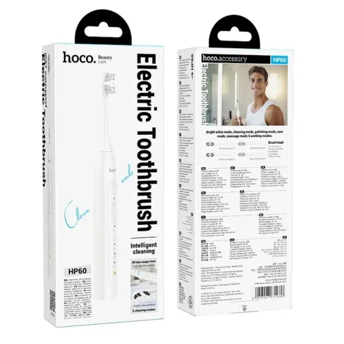 HOCO HP60 Електрическа четка за зъби с 4 приставки – Бял