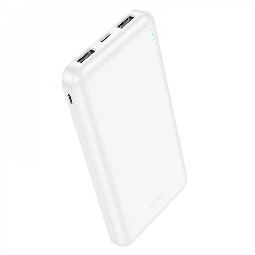 HOCO J100 Powerbank 10,000mAh High-ranking, с 3 изхода USB x 2 T-C x 1 – Бял